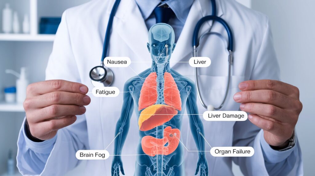 Drug toxicity can impair organ function and lead to inflammation, cellular damage, and weakened immunity